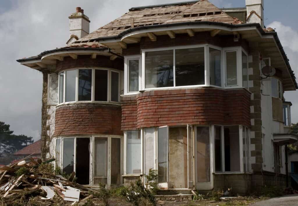 damaged home